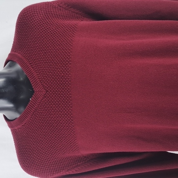 Chaps Ralph Lauren leather elbows burgundy wine 2XL casual preppy sweater - Picture 1 of 5